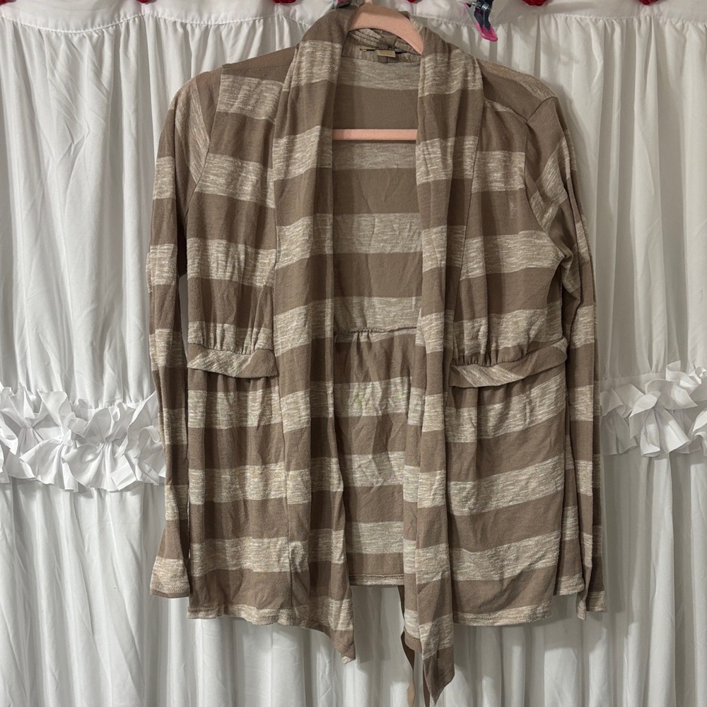 Striped Brown and Cream Cardigan